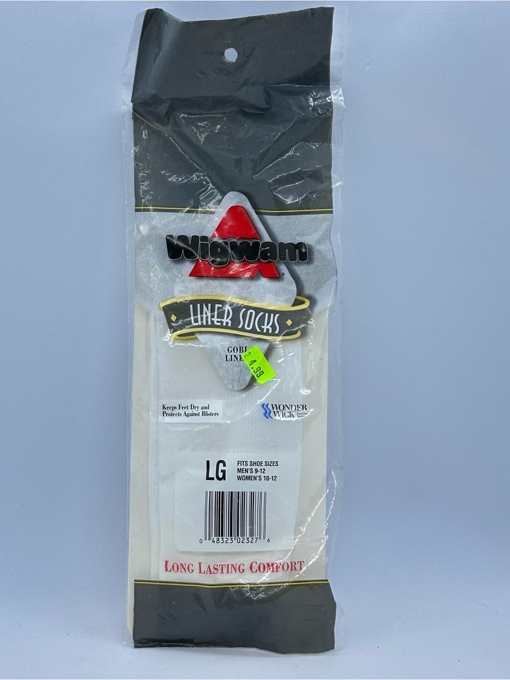 NOS Wigwam Gobi Liner Ultralight Socks F2153 LG White No Blisters Wonder Wick